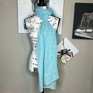 Teal/White Scarf/Wrap